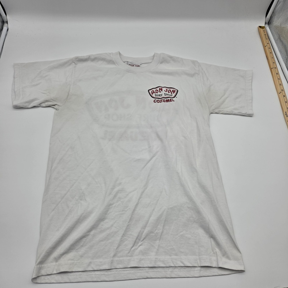 Ron Jon Surf Shop Cozumel White Graphic T-Shirt Mens Large Short Sleeve Mexico